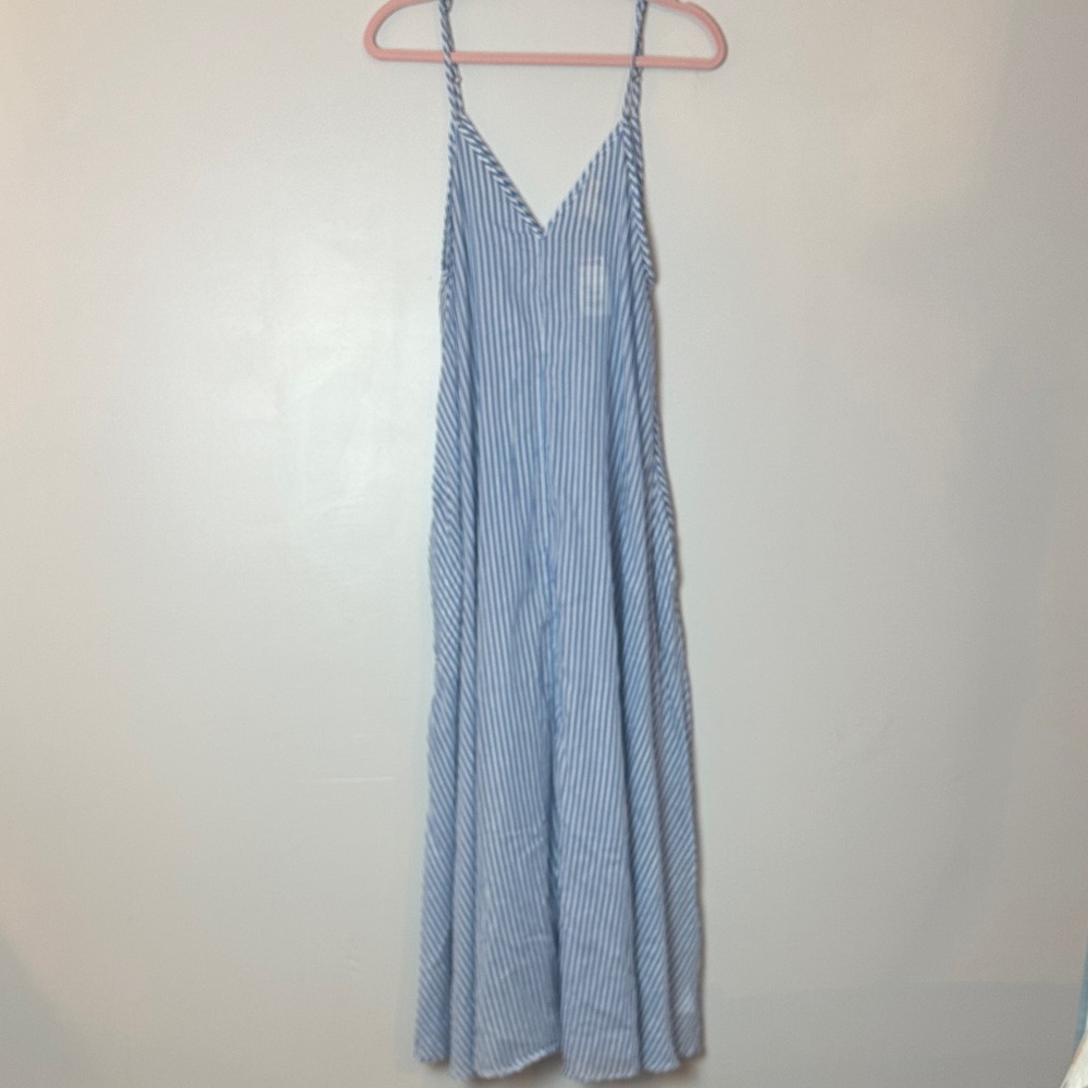 Blue Striped Maxi Dress